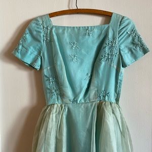 Vintage Seafoam Evening Gown